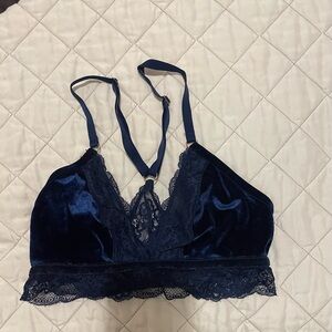 Womens velvet and lace bralette size xs